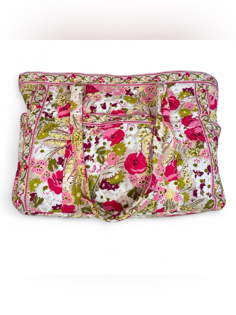 Vera Bradley Pink & Green Quilted Floral Tote